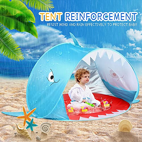 Baby Beach Tent with Pool, Pop Up Beach Play Tents for Kids Toddler or Infant Portable Baby Sun Shelter Tent UV Protection (Blue) | The Storepaperoomates Retail Market - Fast Affordable Shopping