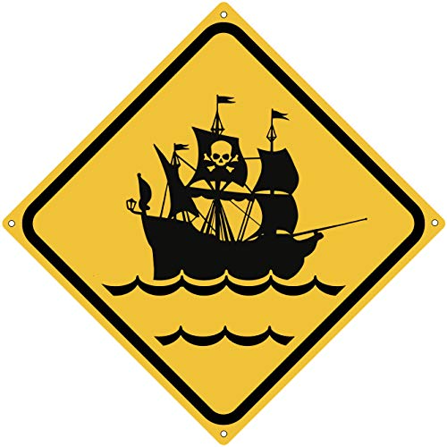 Toothsome Studios Pirate Ship Crossing 12″ x 12″ Tin Road Sign