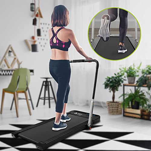 Home Office Portable Fitness Walking Jogging Treadmill with Remote Control, LED Display & Bluetooth Speaker (Without Handles)