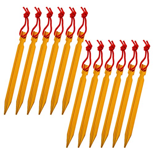 RC Aluminum Tent Stakes 12pc kit – 6in Y-Style Metal Tent Stakes Ground Tarp Stakes Tent Spikes Camping Nails