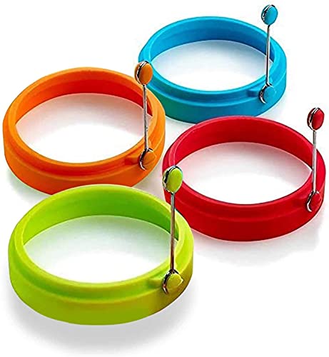 Epoch-Making Frying 4 PCS Fried Silicone Cooking Non Stick Egg Mold or Pancake Rings