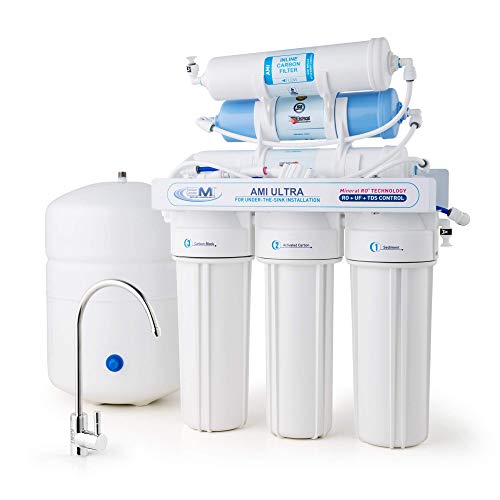AMI Ultra Mineral Reverse Osmosis Water Filter System, Water Filter for Sink with RO, UF, and TDS Control