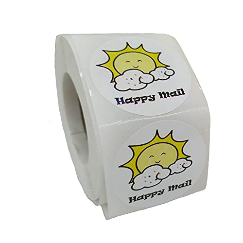 I.5 Inch Happy Mail Stickers Thank You Labels Envolope Seals Sun Stickers – 1.5 Inch 500 Pcs Per Roll | The Storepaperoomates Retail Market - Fast Affordable Shopping