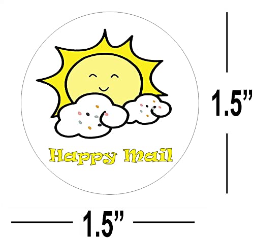 I.5 Inch Happy Mail Stickers Thank You Labels Envolope Seals Sun Stickers – 1.5 Inch 500 Pcs Per Roll | The Storepaperoomates Retail Market - Fast Affordable Shopping