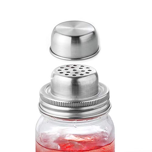 Starfrit 092977-006-0CDU Cocktail Shaker Lid and Pourer for Mason Jars, One Size, Silver