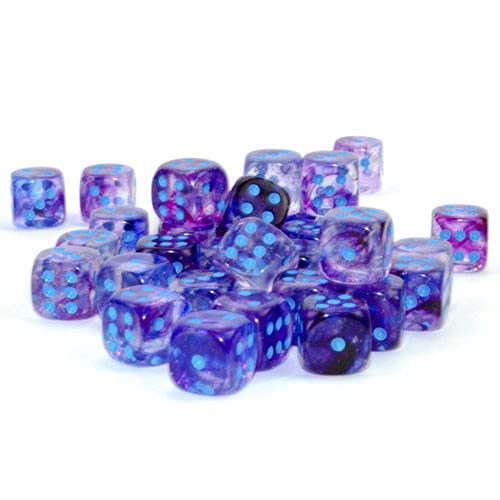 Chessex Nebula 12mm d6 Nocturnal/Blue w/Luminary Dice Block (36 dice) | The Storepaperoomates Retail Market - Fast Affordable Shopping