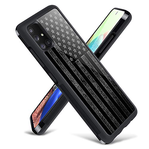 Compatible with Samsung Galaxy A71 5G Case Black White USA Flag Tire Anti-Skid Cute Slim Design Shockproof Full Protection Back Cover for Samsung Galaxy A71 5G Verizon 6.7 Inch Black