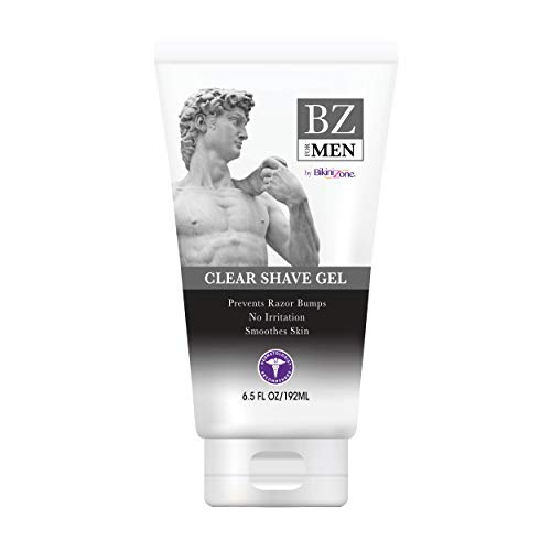 BZ for Men Clear Shave Gel – Prevents Nicks, Irritation & Itchiness – Softens Coarse Hair for a Smooth Shave – Non Razor Clogging & Moisturizing for Face and Body (6.5 oz)