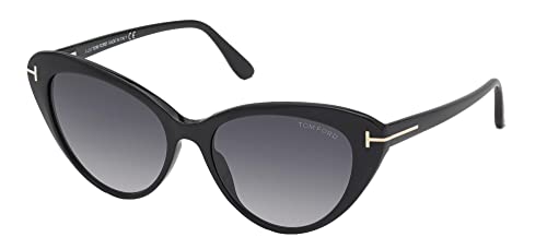 Tom Ford HARLOW FT 0869 Shiny Black/Smoke Shaded 56/17/140 women Sunglasses
