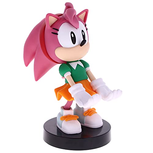 Cable Guy: Phone/Controller Holder – SEGA Amy Rose, Includes a 4 Foot Charging Cable, Heavy Duty PVC Statue and Sturdy Base to Hold Your Stuff without Tipping Over
