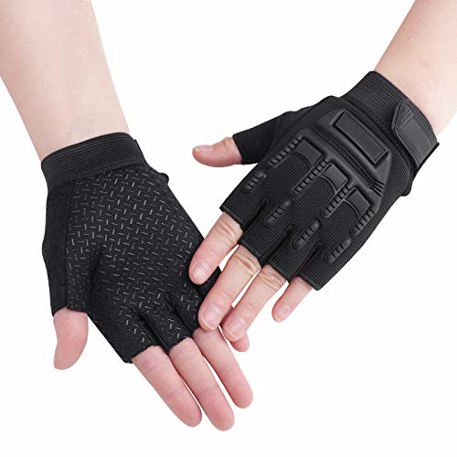 Kids Breathable Non-Slip Cycling Gloves Girls Boys Elastic Adjustable Roller Skating Cycling Half Finger Gloves Sports Fingerless Gloves for Mountain Biking Bicycle Racing Scooter Skateboarding