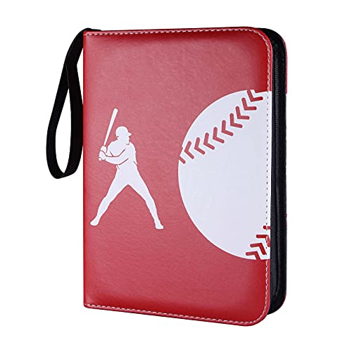 Famard Baseball Card Sleeves Binder, 440 Double Sided Pockets Trading Card Binder with Zipper for Baseball Cards, Baseball Card Protectors Display Case Compatible with Other Sports Cards