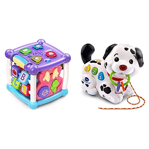 VTech Busy Learners Activity Cube, Purple & Pull and Sing Puppy