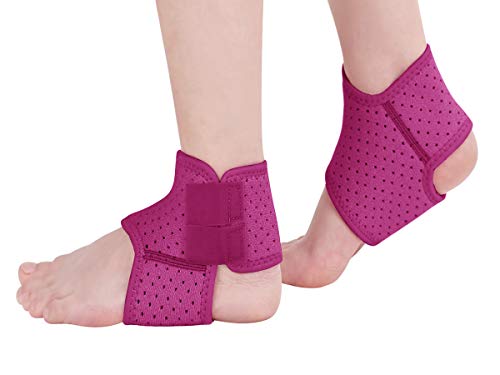 2 Pack Ankle Braces for Kids Child Adjustable Mesh Compression Ankle Tendo Foot Support Protector Stabilizer Wraps Ankle Guards for Juvenile Sprains Injuries, Arthritis Relief, Joint Pain, Ankle Sore