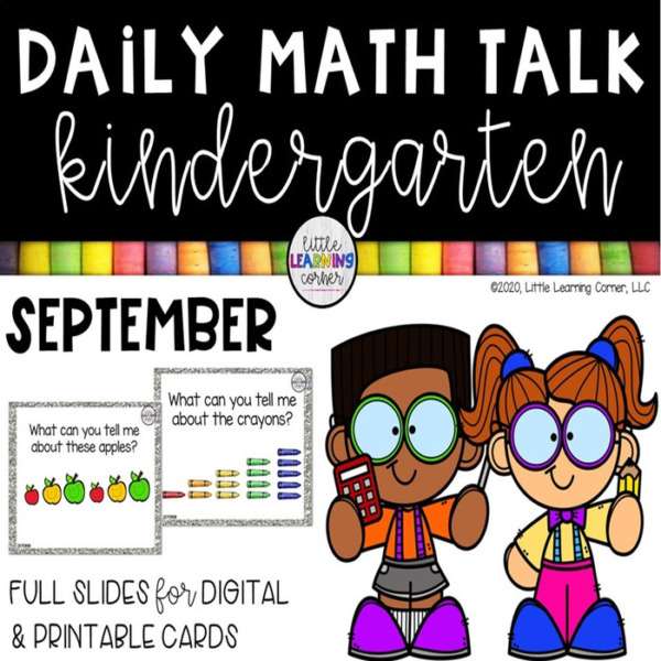September Kindergarten Math Talks DIGITAL and PRINTABLE