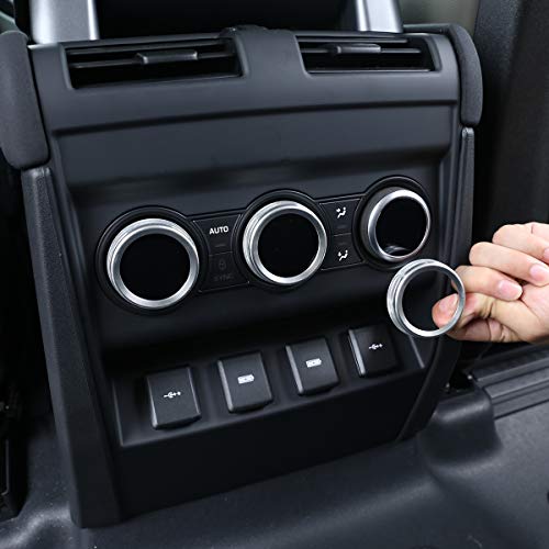 CHEYA Car Rear Air Conditioner Adjustment Knob Rings Cover Trim for Land Rover Defender 110 2020 Car Accessories (Silver)