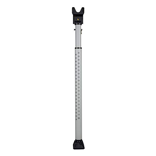 SABRE Adjustable Door Security Bar with Vibration Detecting Alarm, 115dB Alarm Audible Up To 1,100 Ft (335 m), Adjusts To Fit Most Hinged & Sliding Doors, Rubberized Foot for Strong Grip, Collapsible