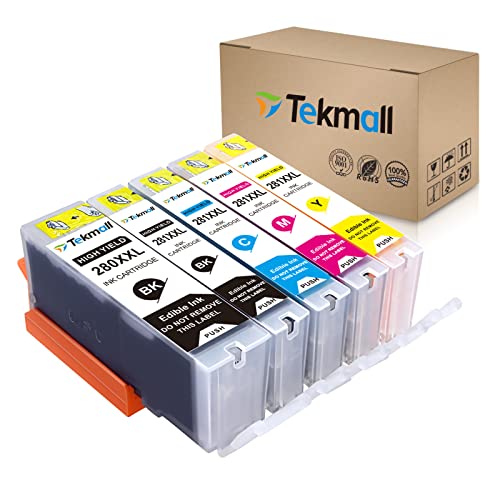 Tekmall Compatible C A K E Ink Cartridge PGI-280XXL CLI-281XXL 280 Ink 281, Work for Pixma TS6120 TS6220 TR7520 TR8520 TS9520 TS9521C TS8120 TS8220 TS9120 TS702 5 Pack