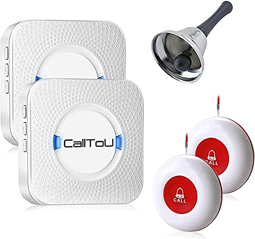 CallToU Wireless Caregiver Pager Smart Monitoring System Alert Buttons Hand Call Bell for Elderly Seniors Patients Nurse Disabled