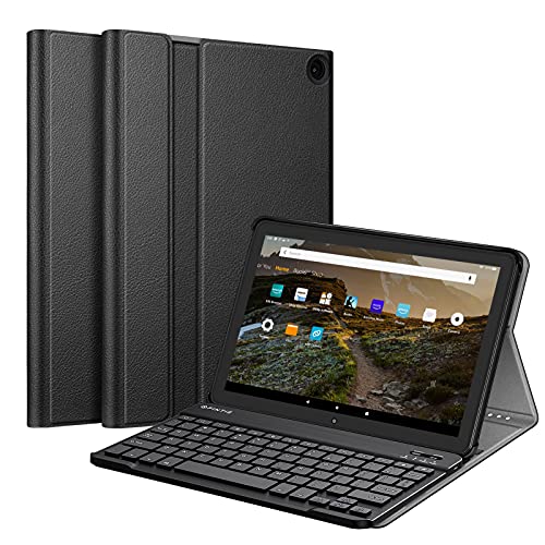 Fintie Keyboard Case for All-New Fire HD 10 and Fire HD 10 Plus Tablet (Only Compatible with 11th Generation 2021 Release), Slim Lightweight Cover with Detachable Bluetooth Keyboard, Black