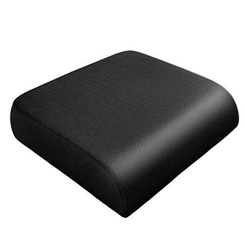 YOUFI Extra Thick Large Seat Cushion -19 X 17.5 X 4 Inch Gel Memory Foam Cushion with Carry Handle Non Slip Bottom – Pain Relief Coccyx Cushion for Wheelchair Office Chair (Black (1PACK))