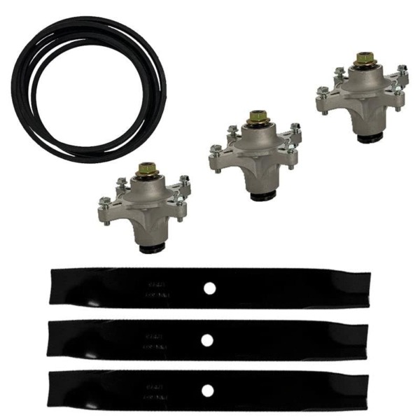Raisman Deck Rebuild Kit Compatible with 50″ Toro Timecutter Models SS5000 SS5035 SS5060 MX5000 MX5060 SW5000 Includes 3 Spindles, 3 Blades, and 1 Drive Belt