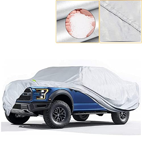 Truck Cover Waterproof All Weather Compatible with 1990-2021 F-150 Full Outdoor Truck Pickup Car Covers Lightweight Breathable Covers for Car UV Protection/Windproof/Dustproof/Scratch Resistant