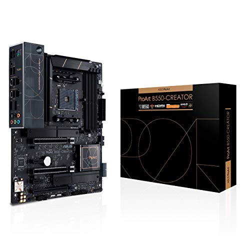 ASUS ProArt B550-Creator AMD (Ryzen 5000/3000) ATX content creator motherboard (Thunderbolt™ 4, dual M.2, PCIe 4.0, Dual 2.5 Gb Lan, DisplayPort/HDMI, USB 3.2 Gen 2 Type-A and Type-C, and RGB headers)