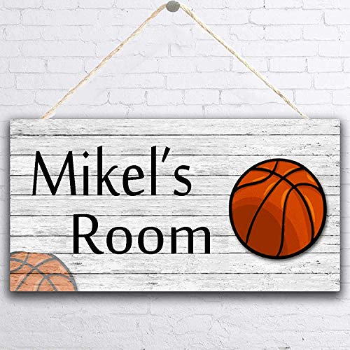 Personalized Basketball Sign Rustic Sports Room Sign Customized Gift for Baby Kid’s Name Kids Door Sign Baby Nursery Art Wood Sign