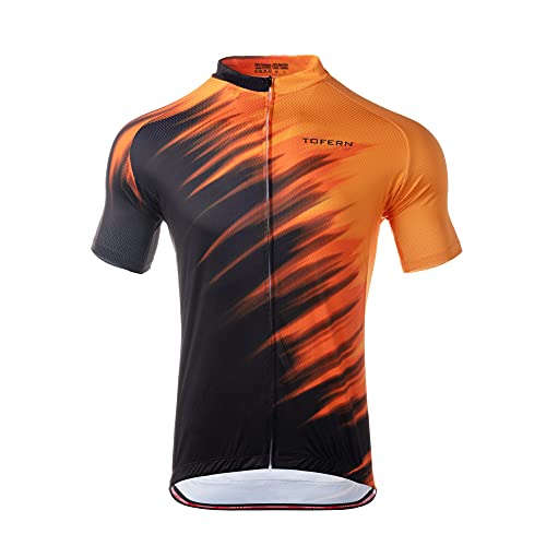 Tofern Men Cycling Jersey Quick Dry with 4 Pockets Breathable Short Sleeve Biking Shirt Undershirt, Bike Sport Accessories