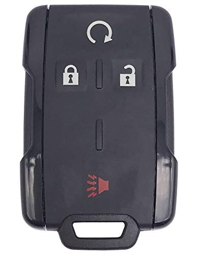 Smart Key Fob Shell Case Fits for Chevy Chevrolet Silverado Colorado/GMC Sierra Canyon 2014 2015 2016 2017 M3N-32337100 Keyless Entry Remote Control Car Key Fob Cover (Black, 4 Buttons)