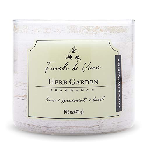 Carolina Candle Herb Garden Scented Jar Candle, Finch & Vine Collection, 3 Wick, 14.5 oz – Up to 60 Hours Burn | The Storepaperoomates Retail Market - Fast Affordable Shopping