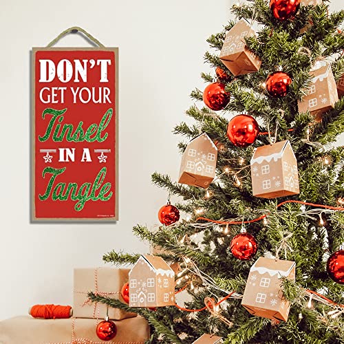 SJT ENTERPRISES, INC. Don’t get Your Tinsel in a Tangle Primitive Wood Sign – Indoor Christmas Plaque Decoration for Wall – Hanging Winter Holiday Decor – 5″ x 10″ (SJT94529) | The Storepaperoomates Retail Market - Fast Affordable Shopping