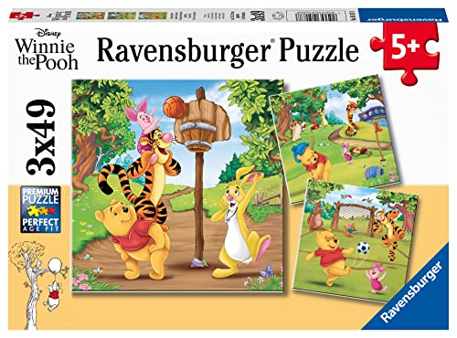 Ravensburger Sports Day 3 x 49 Piece Jigsaw Puzzle Set for Kids – 05187 – Every Piece is Unique, Pieces Fit Together Perfectly