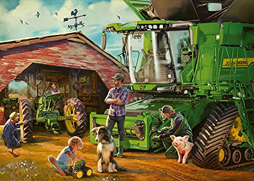 Ravensburger John Deere Then & Now 1000 Piece Jigsaw Puzzle for Adults – 16839 – Every Piece is Unique, Softclick Technology Means Pieces Fit Together