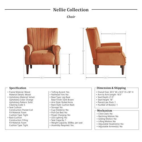 Lexicon Nellie Accent Chair, Orange | The Storepaperoomates Retail Market - Fast Affordable Shopping