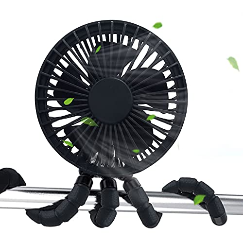 CesCoo Usb Stroller Baby Fan, Handheld Personal Portable Fan with Flexible Tripod Fix on Stroller Rechargeable Fan for Outdoor Camping ,Baby Stroller, Beach ,Treadmill ,Car Baby ,Bed, Desk
