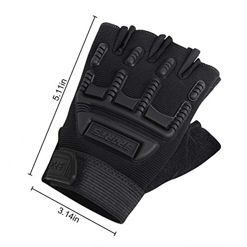 Kids Half Finger Cycling Gloves Mittens Breathable Non Slip Fingerless Bike Riding Gloves Shockproof Sports Training Gloves UV Protection Outdoor Skateboard Gloves for Boys Girls 6-10Y | The Storepaperoomates Retail Market - Fast Affordable Shopping