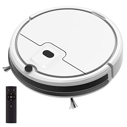 Robot Vacuum Cleaner Auto Self-Charging Robotic Vacuum 1800Pa Suction,Slim, Quiet, Tangle-Free, Up to 150min Runtime Good for Pet Hair, Hard Floors, Thin Carpets, Anti-Drop Floor Sweeper Robot (white)