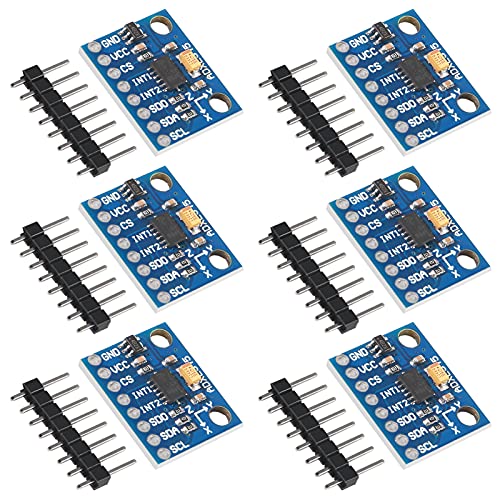 ACEIRMC 6pcs GY-291 ADXL345 3-Axis Digital Acceleration of Gravity Tilt Module for Arduino IIC/SPI Transmission