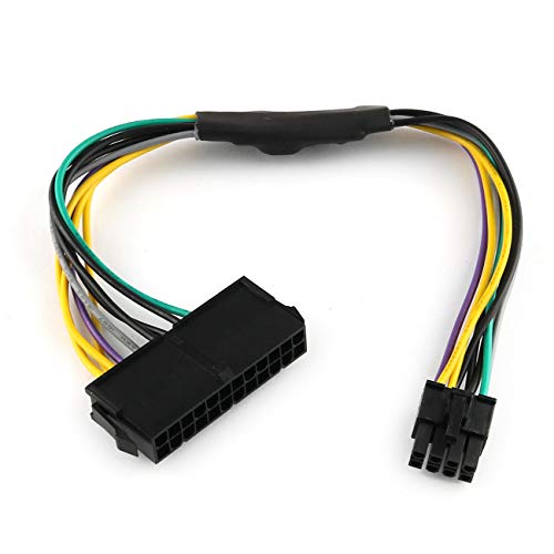 E-outstanding ATX PSU Power Supply Adapter Cable for Motherboards, 11 Inch 24-Pin to 8-Pin 18AWG