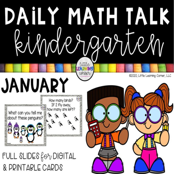 January Kindergarten Math Talks Digital and Printable
