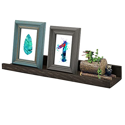 16 inch Wooden Floating Wall Shelf Pictures Frame Photo Ledge Nursery Book Shelves Small Toys Collection Shelf Organizer Wall Shelf for Makeup Plants Home Wall Décor Office Home 1 Pack Retro Black | The Storepaperoomates Retail Market - Fast Affordable Shopping