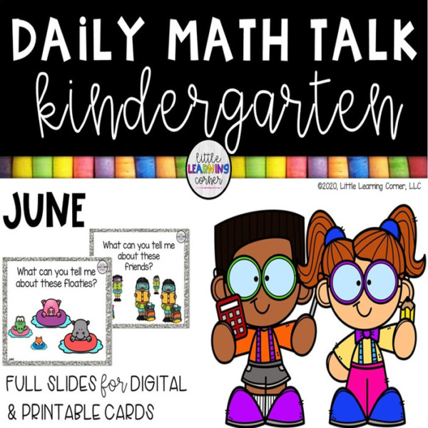 June Kindergarten Math Talks Digital and Printable