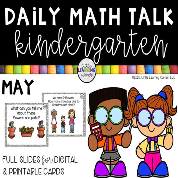 May Kindergarten Math Talks Digital and Printable