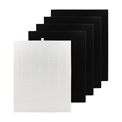 115115 Replacement Filter A for Winix C535, 5300, 6300, 5300-2, P300 Plasma wave, True HEPA Filters Plus 4-Pack Carbon Pre-filters
