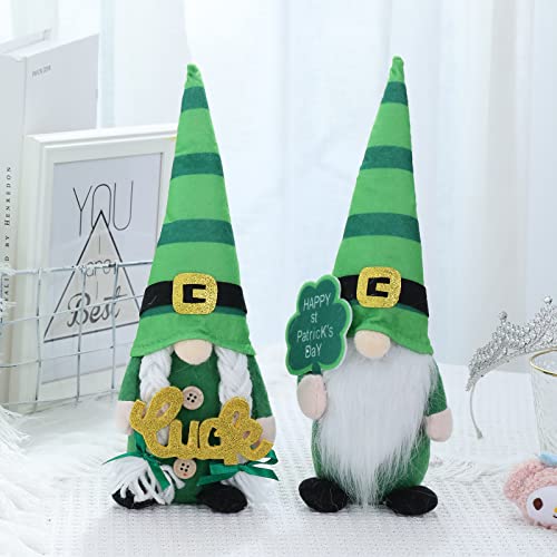 Anlass 2pcs St. Patricks Day Gnome Handmade Gnome Faceless Plush Doll, St Patricks Day Gifts for Him/her St Patricks Day Decor for Home and Garden (st Patrick gnome)