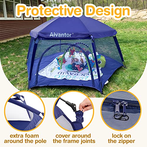 Alvantor Kids Tents Pop Up Play Tent Indoor Outdoor Playhouse for Babies Toddlers Children Camping Playground Playpen Play Yard 7’x7’x44 H Navy Patent | The Storepaperoomates Retail Market - Fast Affordable Shopping