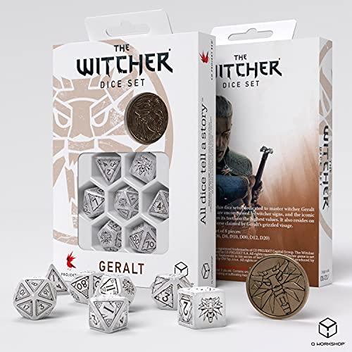 Q-Workshop Witcher Dice Set. Geralt – Q-Workshop White Wolf