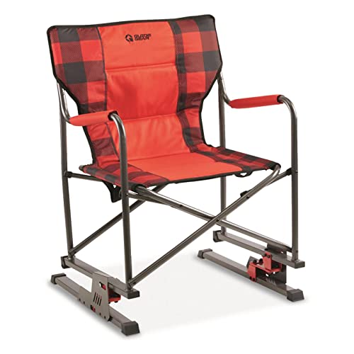 Guide Gear Oversized Bounce Director’s Camp Chair, 300-lb. Capacity, Red Plaid